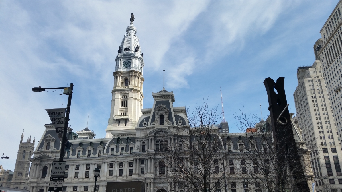 Philadelphia City Hall with Dilworth Park in the foreground
