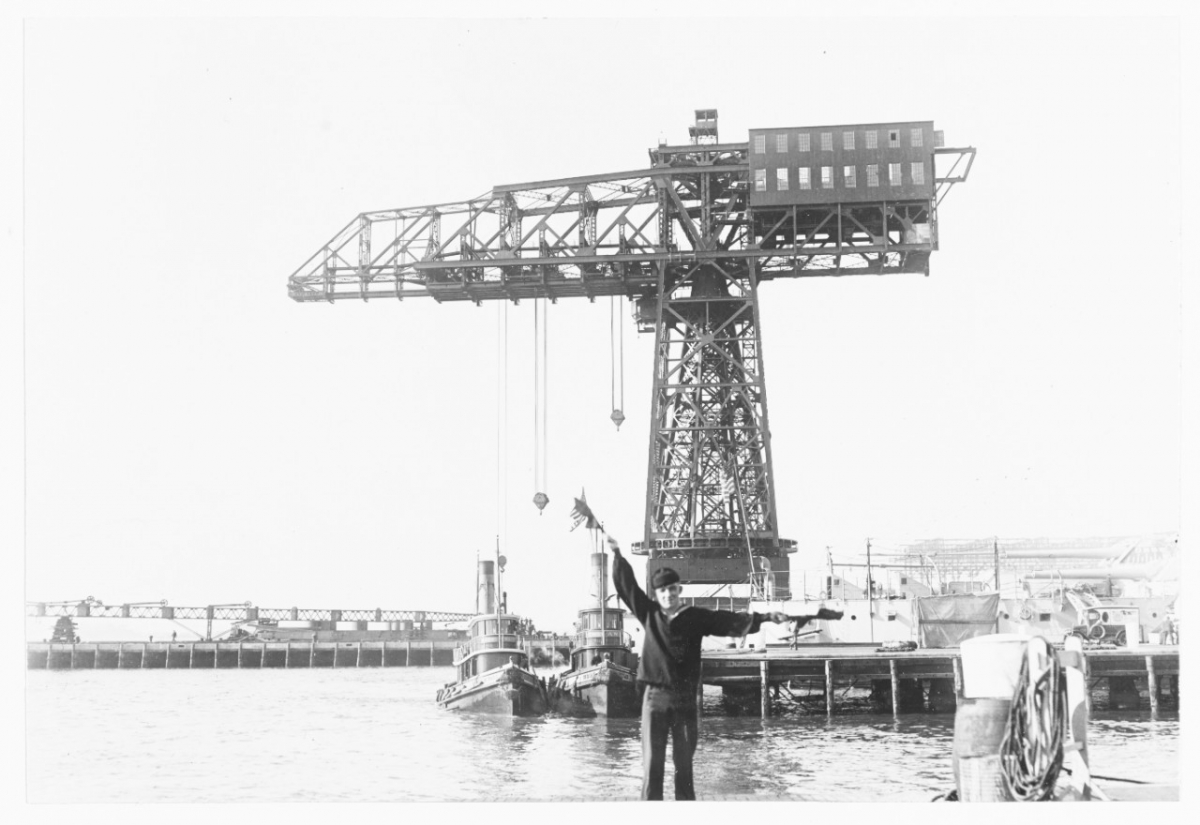 Walter Crail - Philadelphia Navy Yard - 350-ton fitting-out crane - 1919 The Evening Public Ledger