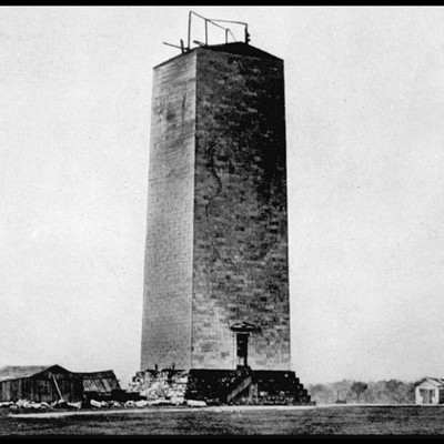 The Washington Monument as it Looked Unfinished for Decades - Credit NPS